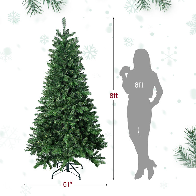 Arbre de Noël en PE et PVC floqué, 8'