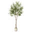 Olive artificielle 7 pi en pot blanc, plante d'intérieur artificielle réaliste pour le salon, le vestibule et le bureau-537900789-546707243
