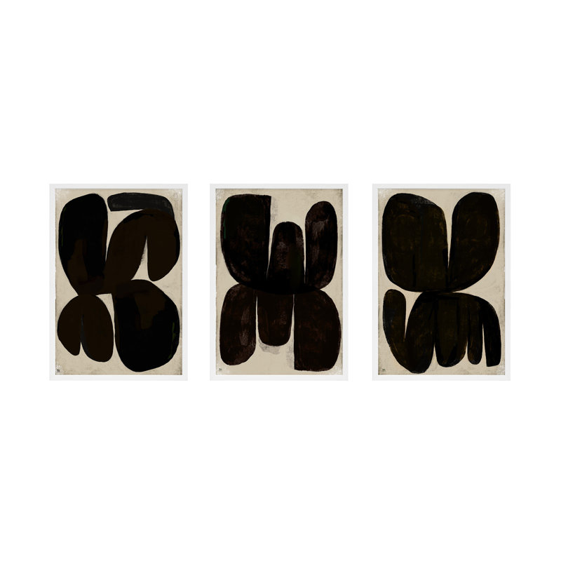 Papillon de nuit - ensemble de 3 reproductions de cadres photo, H 20 po x l 14 po x P 1,25 po, Blanc