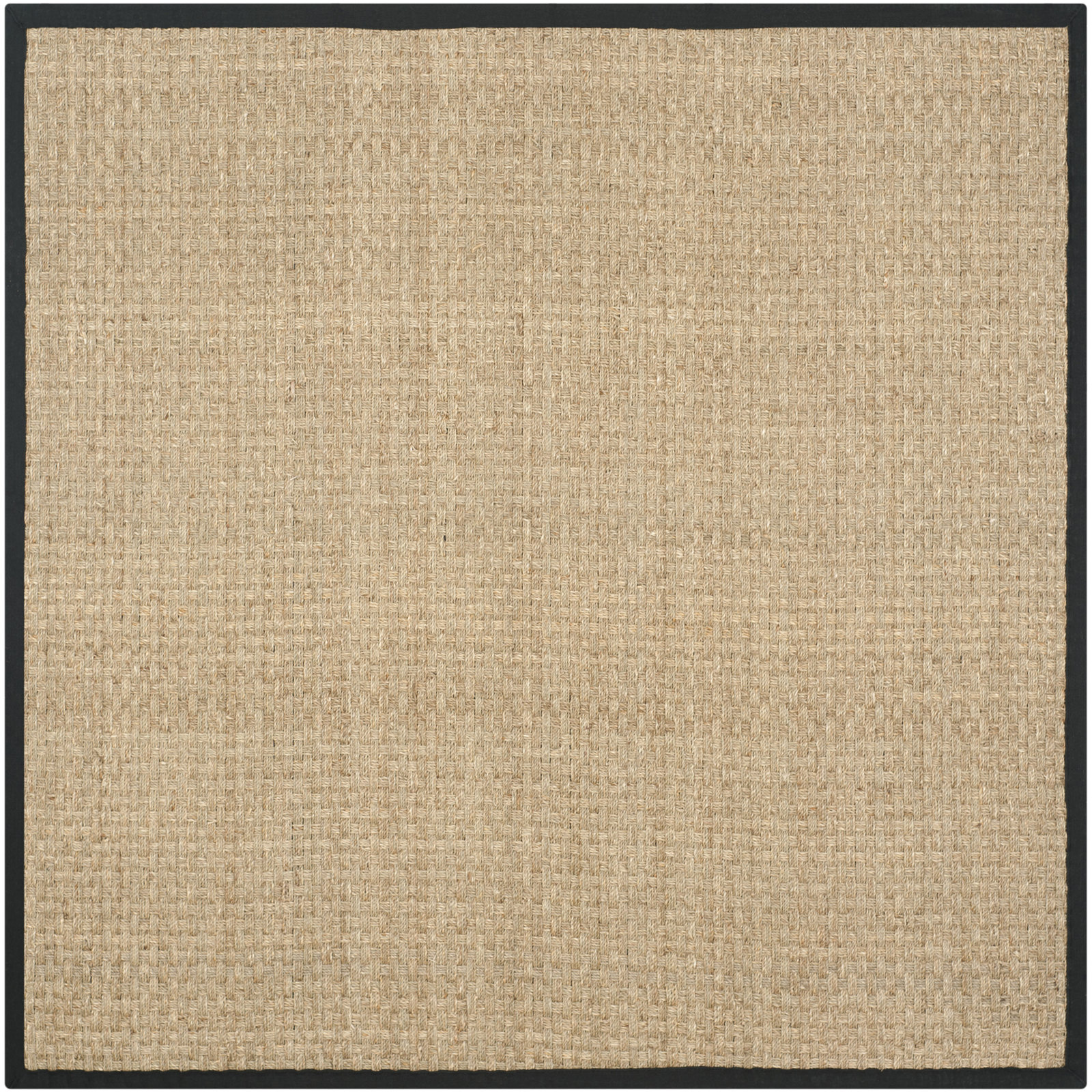 Natural Black Seagrass Rug, Square 9'