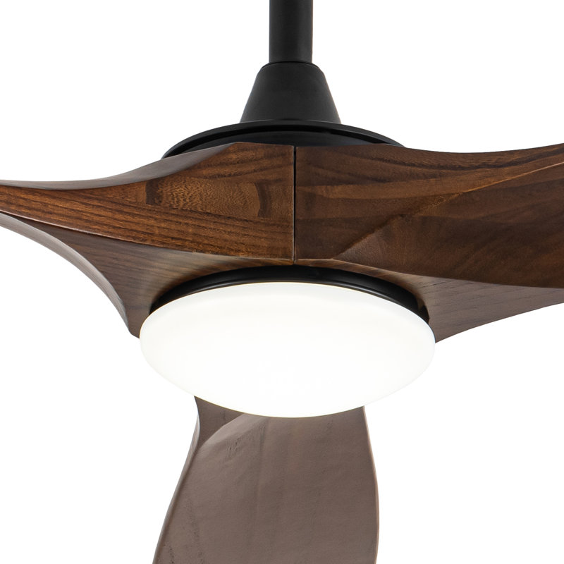 Ventilateur de plafond d'intérieur à 3 pales avec télécommande et lumière Netrapal, 3 couleurs de DEL, moteur à courant continu à 6 vitesses, minuterie