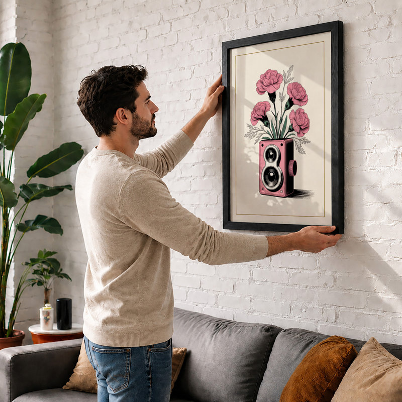 Speaker in Bloom Eclectic - Framed Print, A3 - 42.0 x 29.7 cm, White