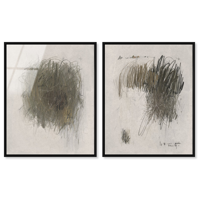 Modernist Sketch Set Set by Oliver Gal, 25"H x 31"W, Black Floater Frame