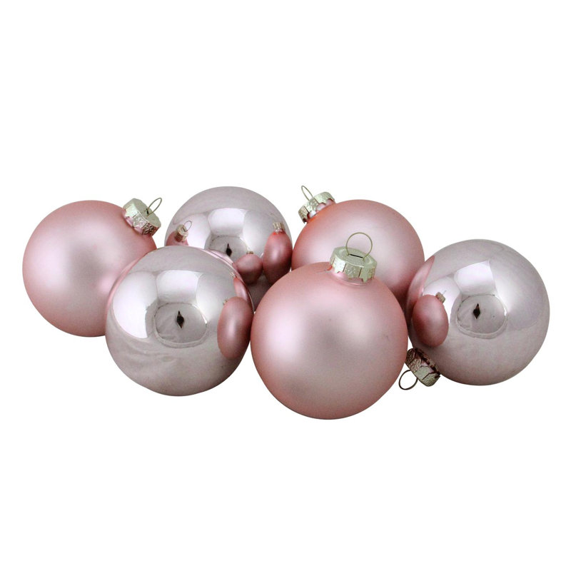 Ornement de Noël boule de verre, Rose