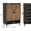 Armoire à chaussures 29,6 pouces en bois brun rustique avec portes-1943863844