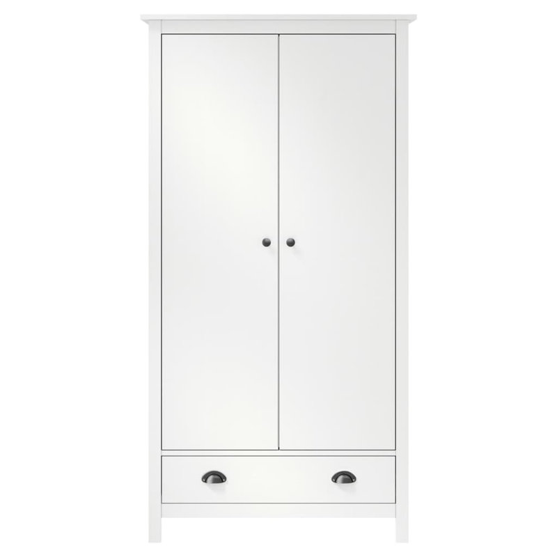 Funkhouser 2 Door Solid Wood Wardrobe, White