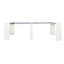 Console extensible, jusqu'à 118,50 po, blanc, carton et élégant pour la chambre à coucher Console 118,50 po, couleur blanche et fabrication, table de salle à manger-1735940946-1735940954