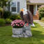 Statue de jardin debout aigle sur une base en fausse pierre - Pot de fleurs décoratif rustique pour l'extérieur et l'intérieur