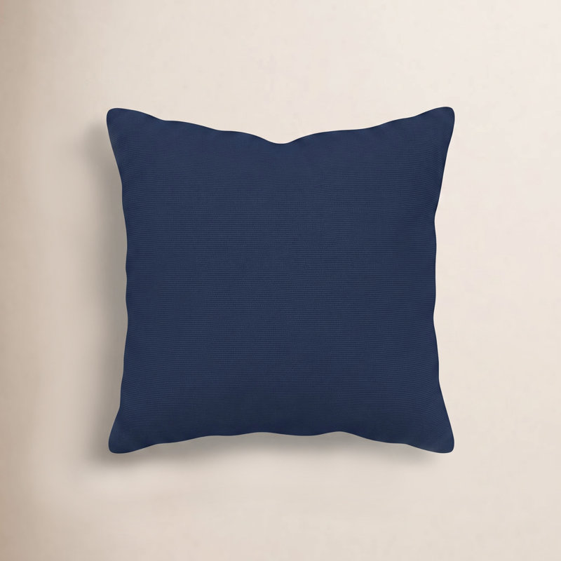 Coussin décoratif intérieur / extérieur Gabi, Carré 18 po, Toile bleu marine Sunbrella®