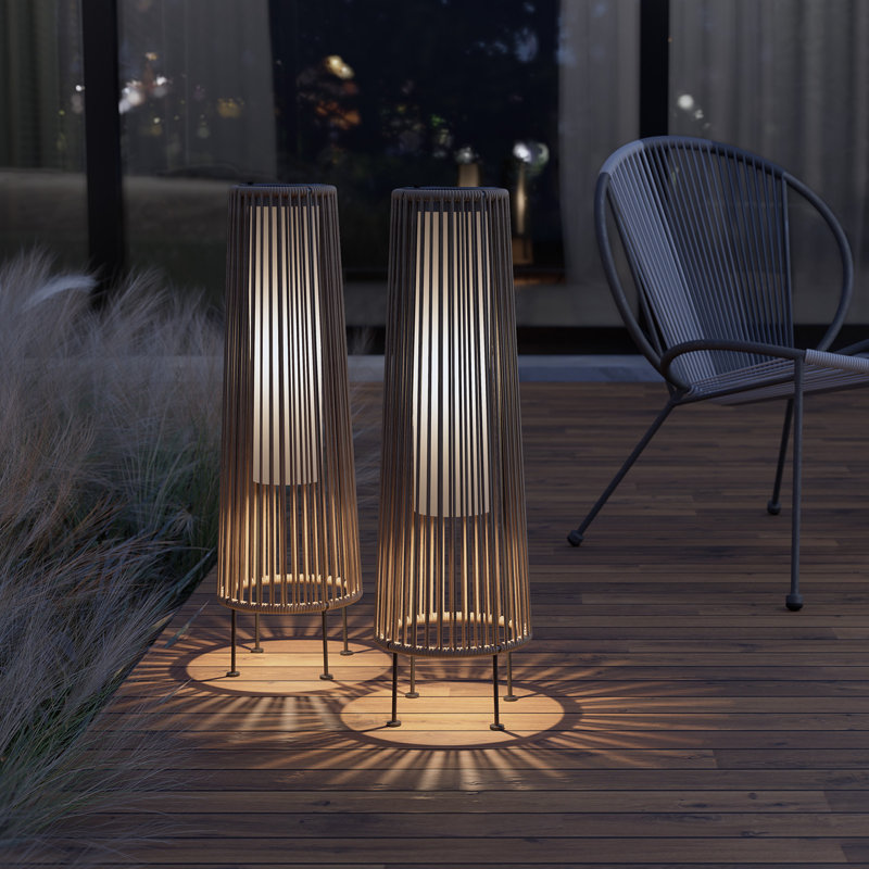 Luminaire solaire de sol GORDES, Marron clair