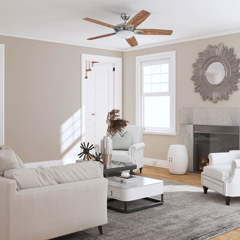 Azuza 52" Ceiling Fan with LED Light, Brushed Nickel