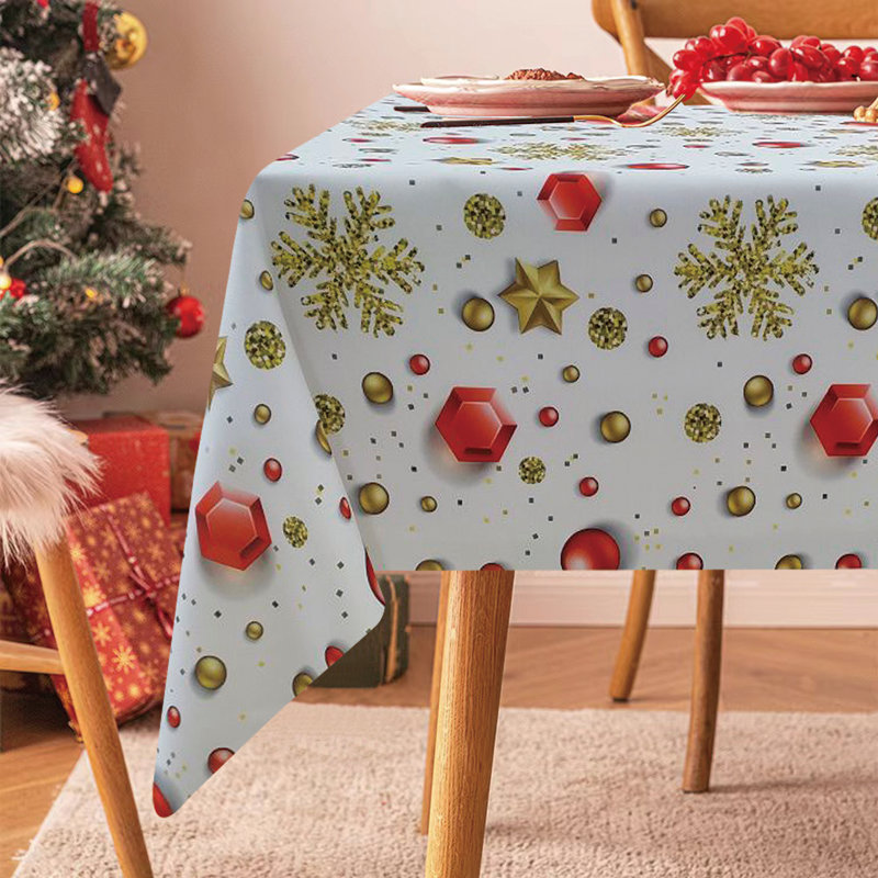Johnta Rectangle Geometric Christmas Polyester Tablecloth, null