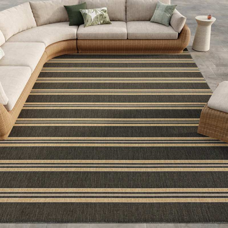 Tapis moderne Manderella, Gris anthracite, Rectangle 10 pi x 14 pi