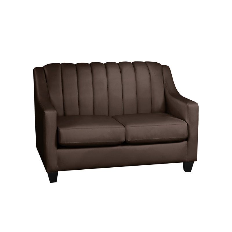 Causeuse en cuir Conkling, Cuir assorti espresso