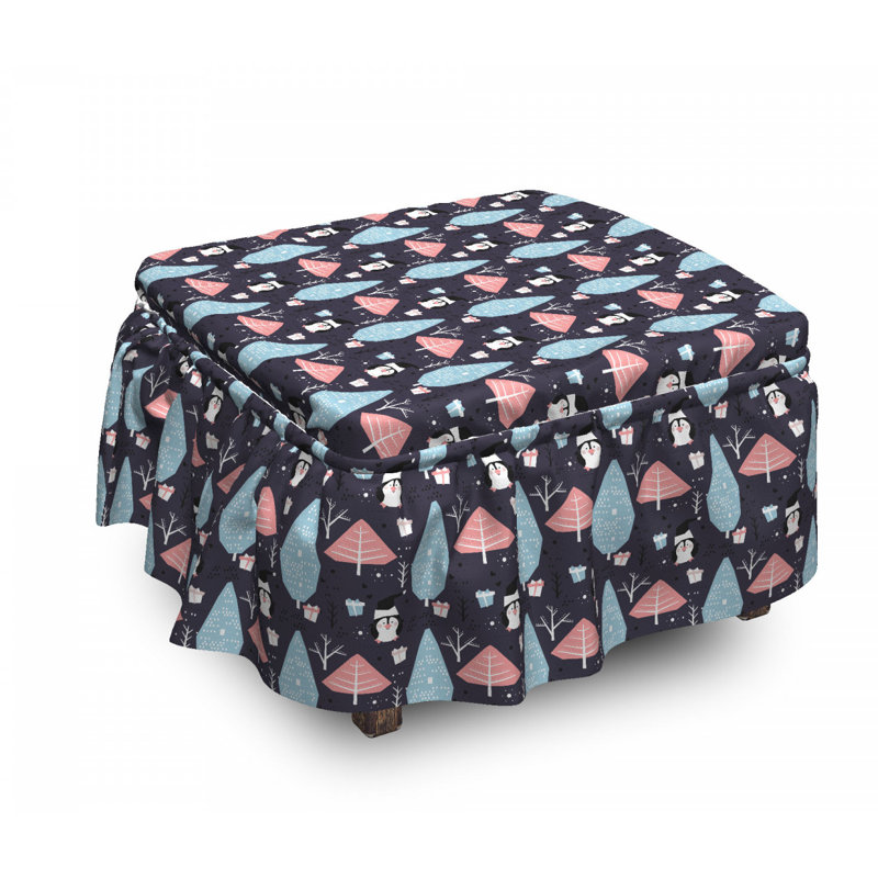 Housse pour repose-pieds penguins trees trees