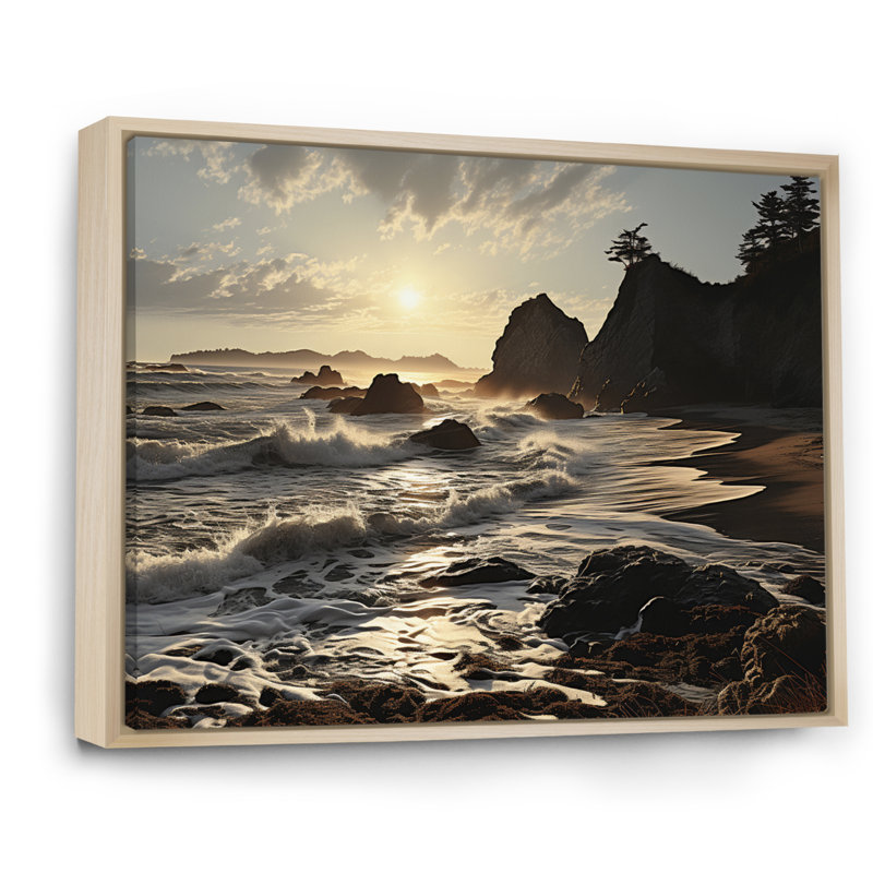 «Beach Photo Rockies II» sur toile, Cadre naturel flottant, H 34 po x l 44 po x P 1,5 po
