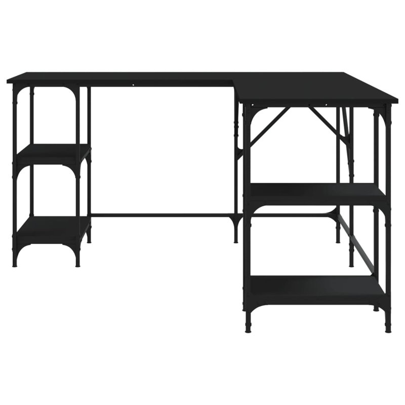 Valder L-Shaped Writing Desk, Black