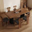 Table de salle à manger en bois massif et frêne massif + bois manufacturé noir et brun-107679464