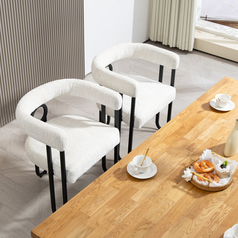 Chaise de salle à manger rembourrée Suhaas, 1, Beige