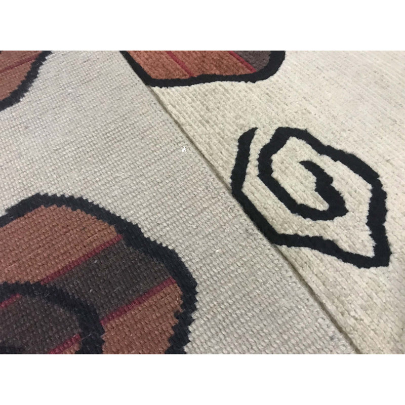 Tapis vert et noir noué à la main de haute qualité