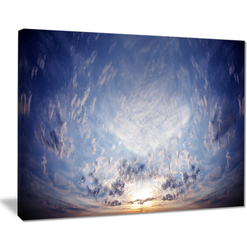 « blue céleste landscape », reproduction de peinture à l’huile sur toile, H 30 po x l 40 po x P 1 po