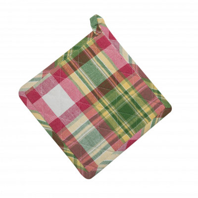 Gracie Oaks Kazushige Plaid Cotton Potholder Set