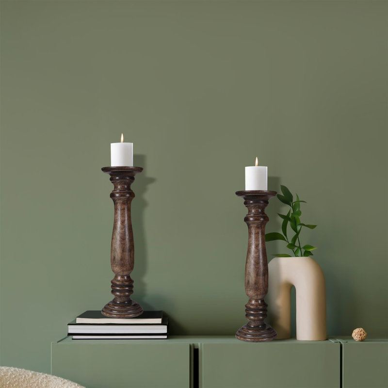 2 Piece Solid Wood Pillar Set, 45cm H x 15cm W x 15cm D