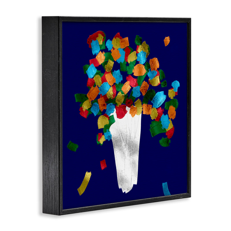 Art abstrait giclée encadrée par Bellasai Art, Giclée encadrée noir minuit, H 12 po x l 12 po