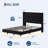 Full Bed Frame with LED Lights & Storage Headboard, Floating Velvet Upholstered Bed-1747754791-1747754790