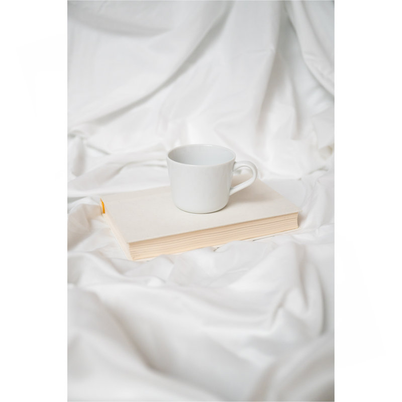 Ensemble de draps 4 pièces Omne Sleep, Ensemble de draps pour grand lit avec 2 taies d'or, Blanc