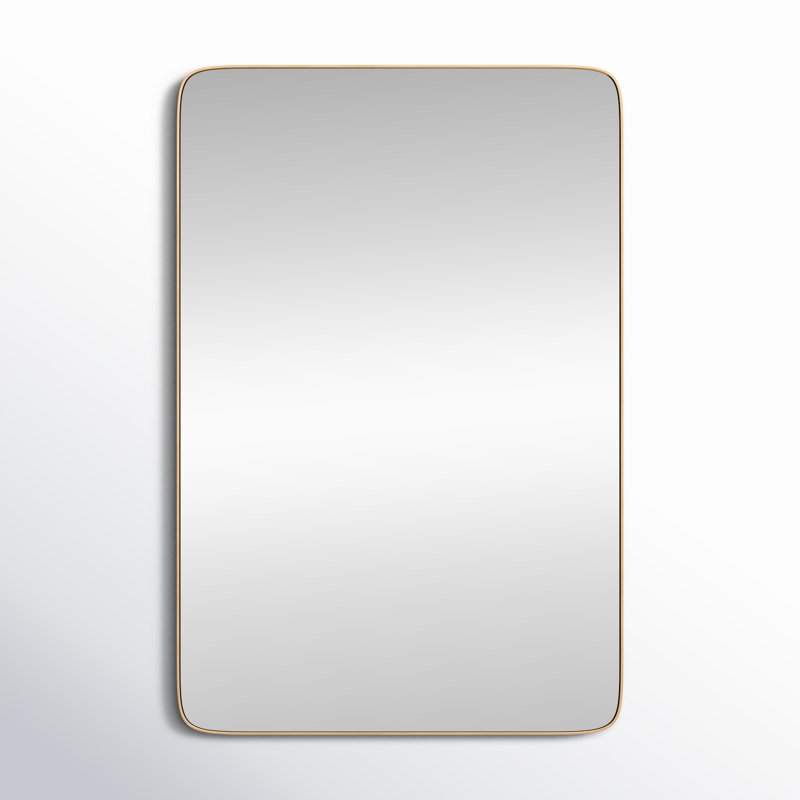 Gold Rectangular Metal Framed Wall Mirror