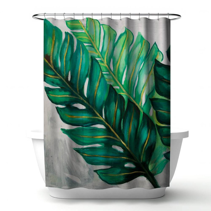 Shower Curtain FL255 – Polyester Shower Curtain, Dye Sublimation Print, 71" W × 74" L