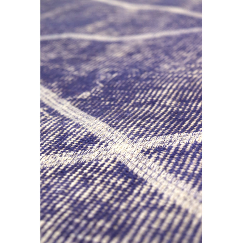 Tapis unique mauve / blanc 6 pi 11 po x 10 pi brodé Overdye