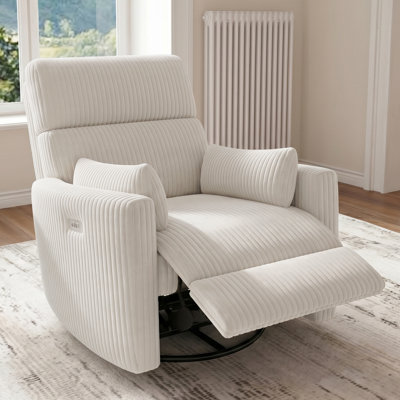 Fauteuil inclinable en velours côtelé de 36,6 po de large avec pivot 