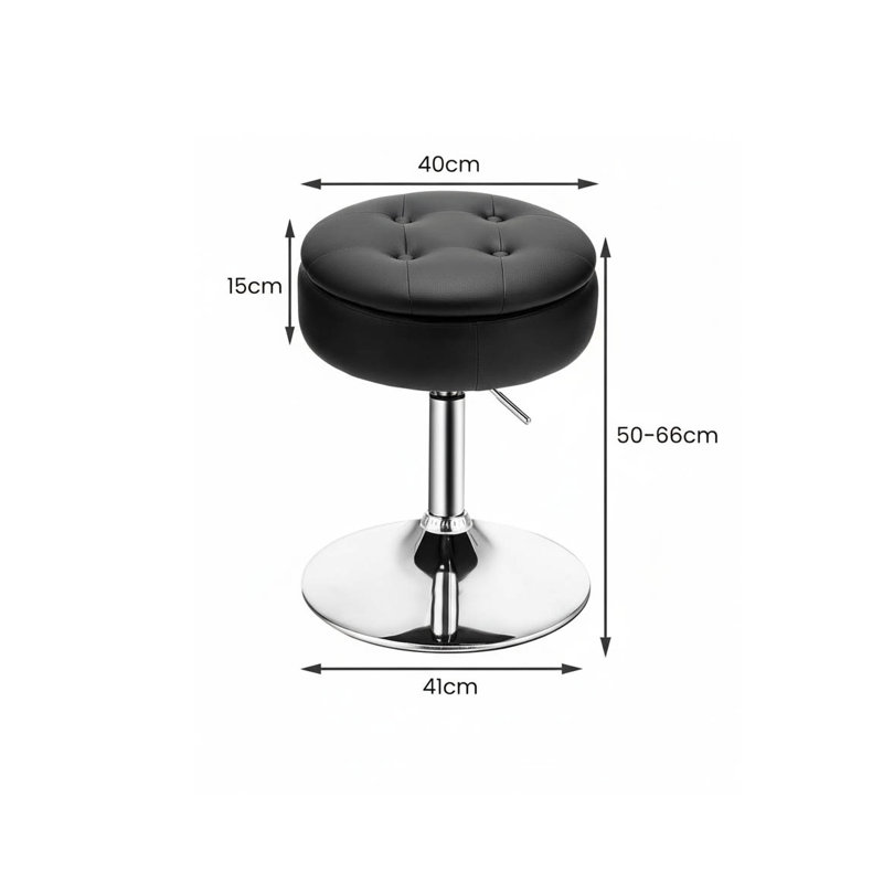 Metal Accent Stool, Black