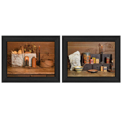 "Baking Supplies Collection" 2-Piece Vignette By Billy Jacobs, Printed Wall Art, Ready To Hang Framed Poster, Black Frame