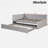 Upholstered L-shaped Daybed With Pop Up Trundle, Usb Ports And Square-block Pattern-131274559