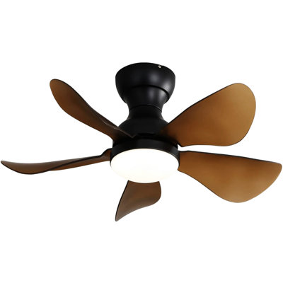 29 Inch Low Profile Flush Mount Ceiling Fan With Light Reversible Motor Remote Control