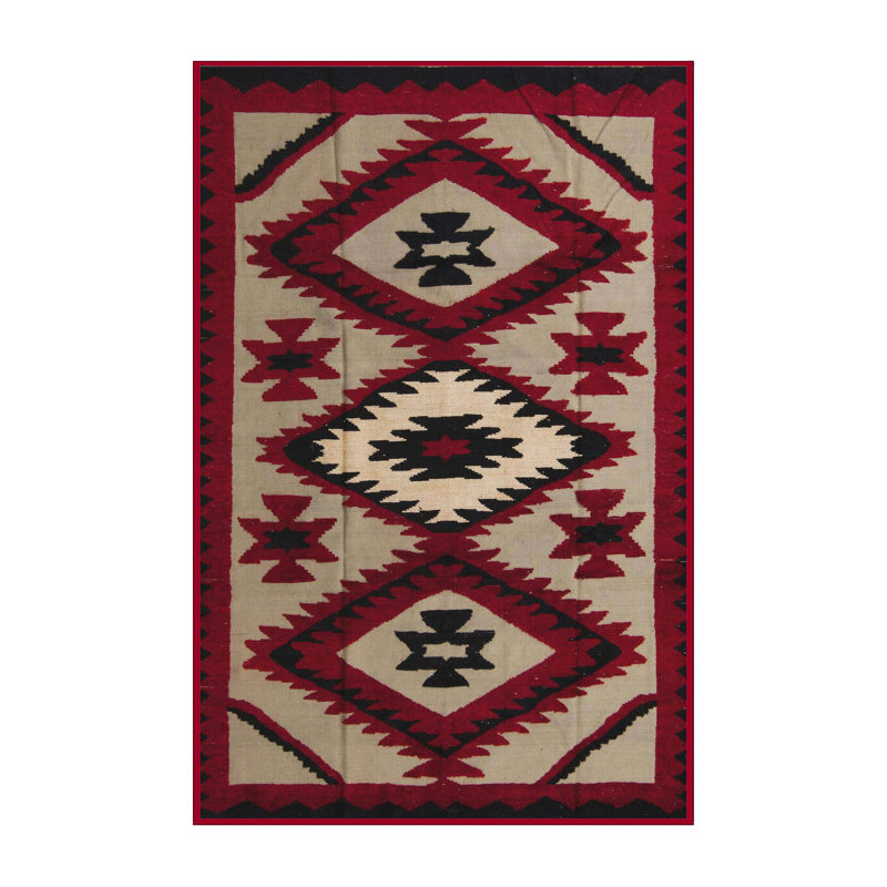 Tapis abstrait à motifs abstraits moderne 5006, Rectangle de 5 pi x 8 pi
