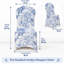 Lot de 10 housses de chaises de banquet en spandex à motif toile de Jouy blanche et bleue