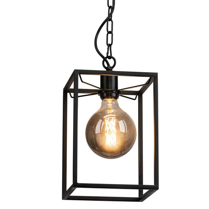 Airyana MATT BLACK CAGE PENDANT C/W CHAIN SUSPENTION