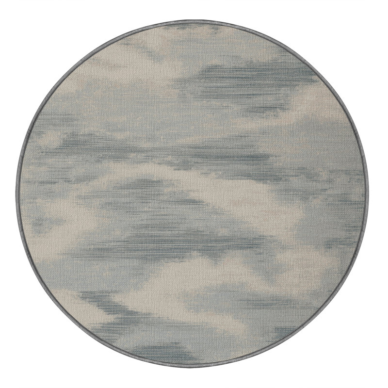 Washable Morning Mist Farm Area Rug, Round 8'