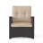  St Marta Outdoor Wicker Single Sofa Chair with Water Resistant Cushions, Patio Armchair, Dark Brown-2063756756