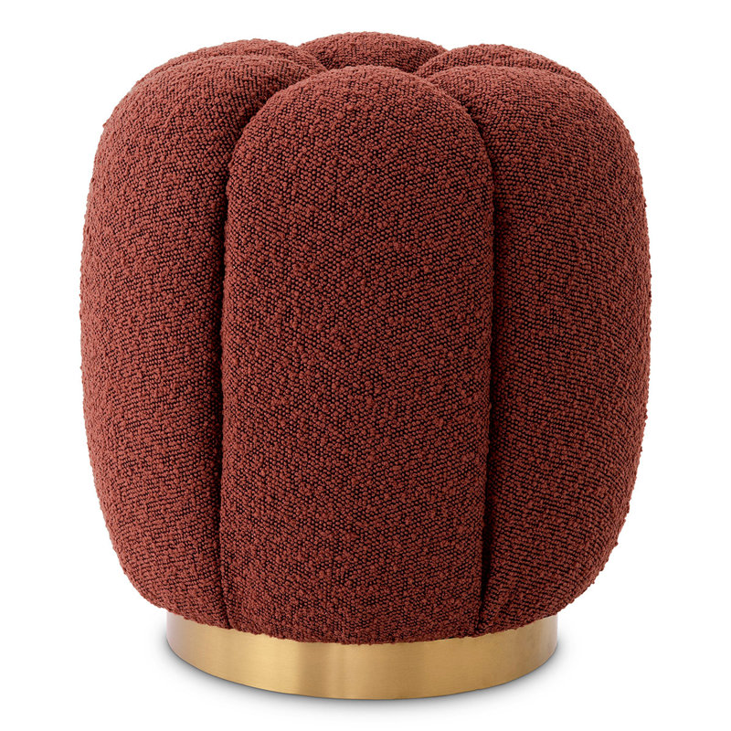 Repose-pieds rembourré Orchanic, Polyester bouclé rouge