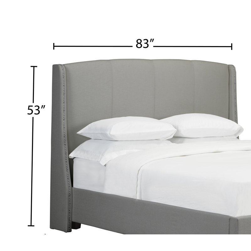 Tarin Upholstered Headboard, Linen - Grey, King