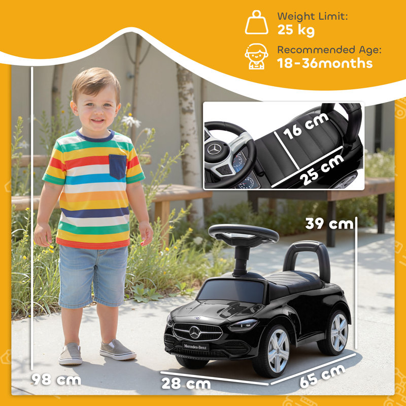 Floor to Floor Ride On Toy, Black