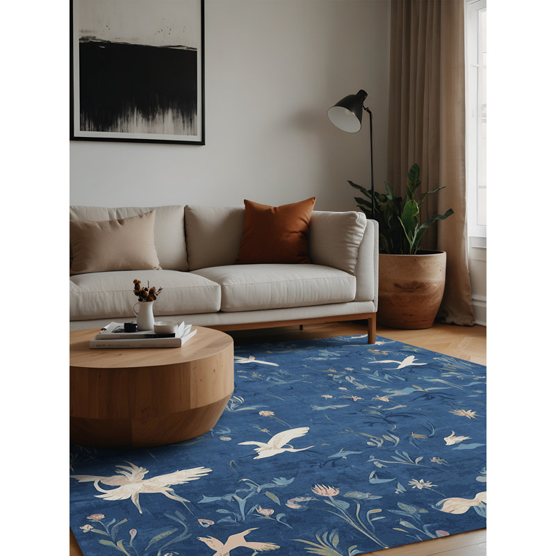 Machine Washable Gray Area Rug, Square 6'