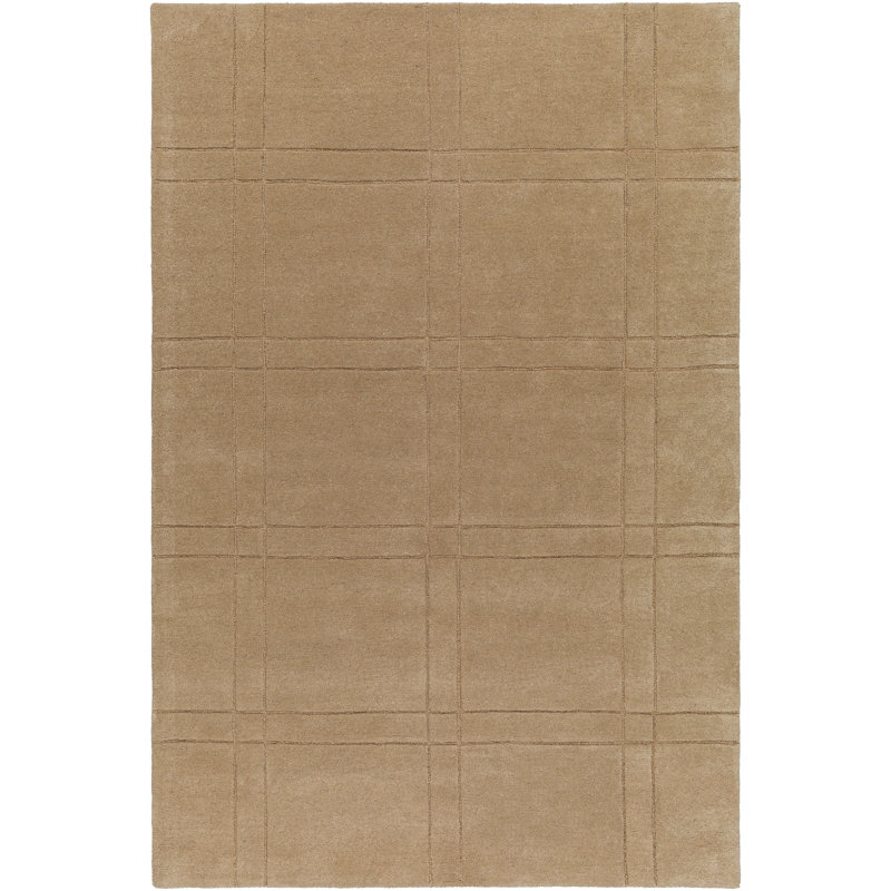 Sioeli Tan Hand Tufted Area Rug, Rectangle 5' x 8'