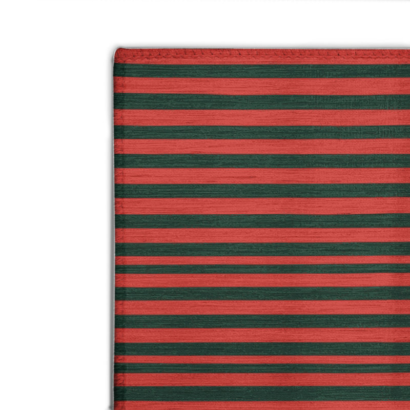 Tapis intérieur / extérieur brun HorizontalStripes, Rectangulaire 8 pi x 10 pi