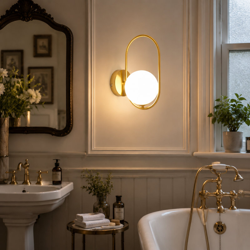 Cendy 1-Light Gold Armed Sconce